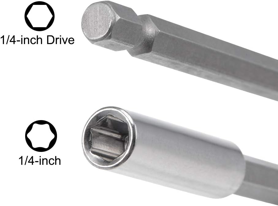 sourcing map 3 Pcs 1/4 Inch Hex Shank by 2.36 Inch Magnetic Bit Holder Extension, Quick Release Screwdriver Drill Bit Power Tool - Image 4