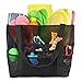 Dejaroo: Mesh Sand Free Bag - Strong Lightweight Tote For Beach & Vacation Essentials. Tons of Storage with 8 Pockets, Foldable, 17x9x15 inches, Black with Black Straps