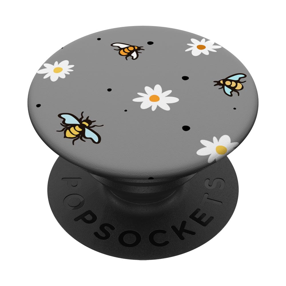 Bees Floral Pattern Flower Garden Lover Fashionable PopSockets Swappable PopGrip