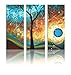 Cherish Art Hand Painted Oil Paintings Fantastic Bubble Trees 3 Panels Wood Framed Inside For Living Room Art Work Home Decoration