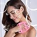 Soft Silicone Shower Brush, Body & Face & Short Hair Wash, Bath Exfoliating Skin Massage Scrubber, Dry Skin Brushing Glove Loofah, Fit for Sensitive and All Kinds of Skin (Pink)