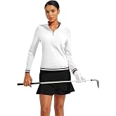 ACEGOLFS Womens Golf Polo Shirts Solid Long Sleeve Quarter Zip Pullover Shirt for Women UPF 50+ Rash Guard Ladies Workout Top