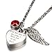 AMIST Birthstone God Has You in His Arms Urn Necklaces for Ashes Pet Cremation Jewelry for Ashes Cremation Urn Necklaces for Ashes for Women Keepsake Necklace for Ashes Garnet