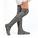 Ladies Socks Buedvo Women's Value Button Warmer leg Stockings Over Knee High Socks (Gray)