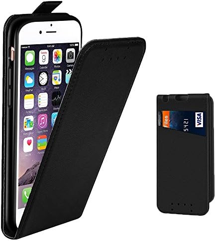 iPhone 6 Card Case, iPhone 6S Wallet Case, Supad PU Leather Flip Anti-shock Card Slot Slim Magnetic Case Cover For Apple iPhone 6 6S (Black)