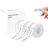 NIIMBOT Label Maker Tape for D11/D110/D101 Label Maker, 14 x 30 mm (0.55'' x 1.18''), 3Rolls for Home Office Labeling Tape Replacement, Clear