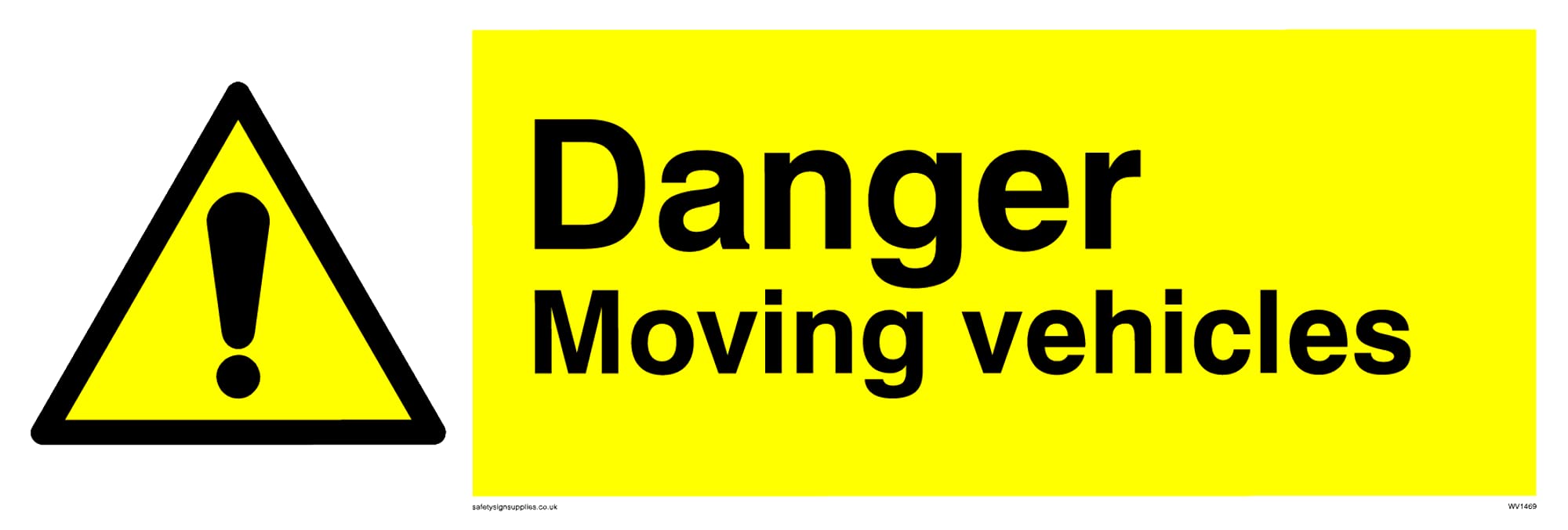 Danger Moving Vehicles Sign - 150x50mm - L15