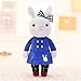 Me Too Tiramitu Stuffed Bunny Dolls Plush Rabbit Keychain Toys Easter Gifts Decorations 9'' (Red+Blue)