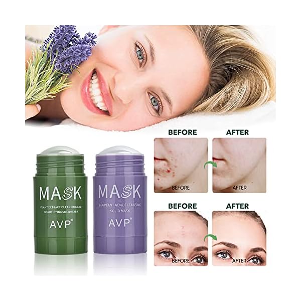 Green Tea & Eggplant Cleansing Mask Purifying Face Mask Deep Cleaning Oil Control Blackhead Removing for All Skin Types…