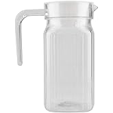 Haofy Acrylic Pitcher, Small Plastic Pitcher Juices Pitcher, Transparent Water Jugs Broken Beverage Jugs, Storing Milk Juices Tea Lemonade, with Lid and Handle(500ML)