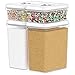 DWËLLZA KITCHEN Large Airtight Food Storage Containers - Clear Plastic Bulk Food Pantry & Kitchen Storage Containers for Flour, Sugar and Baking Supplies 4 Pcs. BPA-Free, Keeps Fresh & Dry (White)