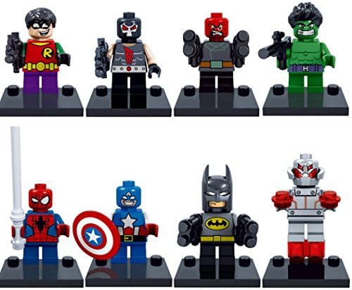 NW Super Heroes 8pcs Spider-Man Hulk Bane Robin Batman Ultron Q version Super Heroes Avengers Minifigures block toys(Without Original Box)