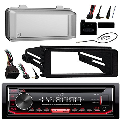 JVC KDR490 Radio USB AUX CD Player Receiver W/ Cover - Bundl
