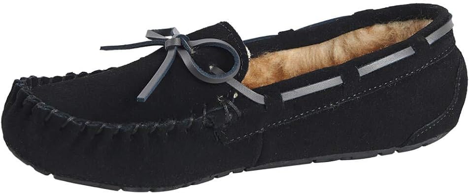 women's fleece lined moccasin slippers