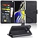 Arae Case Compatible for Samsung Galaxy Note 9, PU Leather Wallet case [Stand Feature] with Wrist Strap and [4-Slots] ID&Credit Cards Pocket - Black