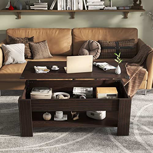 Devoko Coffee Table Adjustable Lift Top Coffee Tables with Hidden