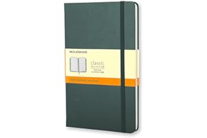 Moleskine Classic Notebook, Hard Cover, Large (5" x 8.25") Ruled/Lined, Forest Green, 240 Pages