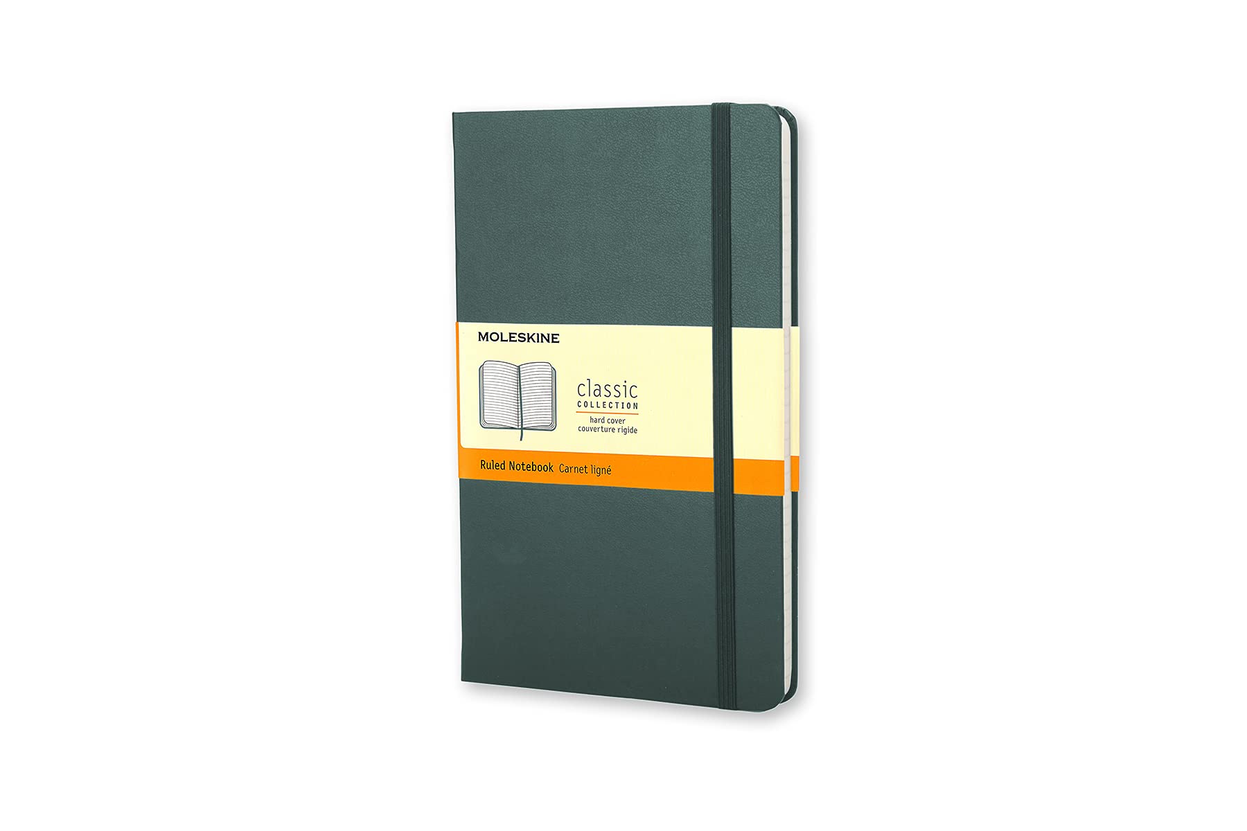 Moleskine Classic Notebook, Hard Cover, Large (5" x 8.25") Ruled/Lined, Forest Green, 240 Pages