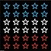 30 USA Colour Stars Iron On Rhinestone Transfer Crystal Hotflix t-Shirt Applique