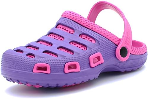 Women's Clogs Garden Shoes Two-Tone Slip-On Lightweight Slippers Casual Comfort Sandals (6 B(M) US, Purple)