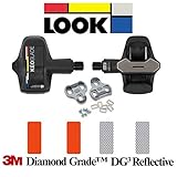 Look Keo Blade Pedal – Black, White or Carbon (Come with 2 Blades and a Keo Grip Gray Cleats) Bundle with 4 pcs of 3M Reflective Stickers