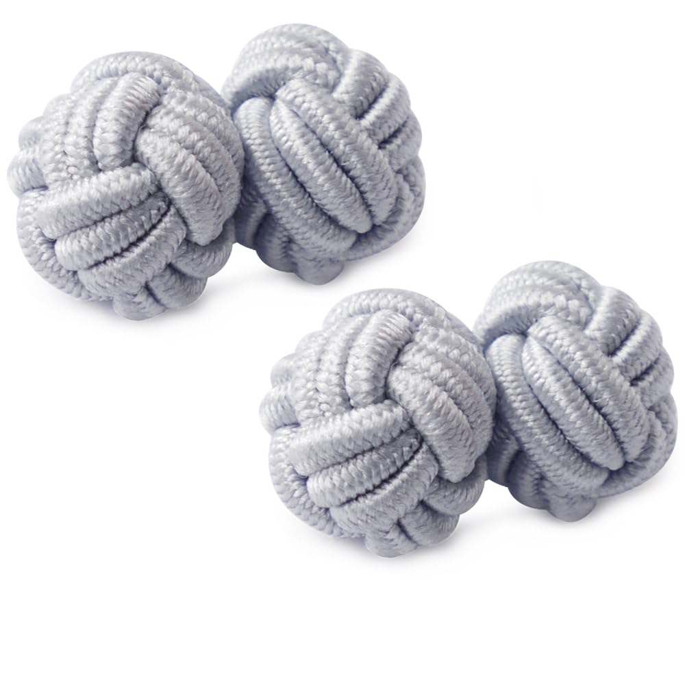 HONEY BEAR Mens/Women Silk Knot Cufflinks,Round for Shirt/Dress Business Wedding Gift