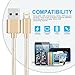iPhone Charger, 3Pack(1M/2M/3M) Lightning Charging Cable, Multi Safety Defense, Nylon Braided, Ultra Durable, for iPhone 8/8 Plus/7/7 Plus/6/6 Plus/5s,iPod,iPad (Gold)