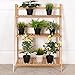 Giantex Bamboo Ladder Plant Stand, 3 Tier Folding Bamboo Plant Shelf, Foldable Flower Pot Display Shelf Rack, Multiple Plants Holder Organizer Storage Shelf for Indoor Outdoor Balcony Garden (Natural)