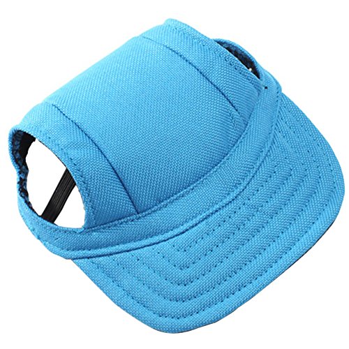 BUYITNOW Pet Sun Hat with Ear Holes Adjustable Baseball Cap for Small Dogs, 4-20lb