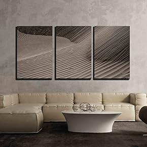 3 Piece Canvas Wall Art - Sand Dunes at Sunset in The Sahara in Morocco (HDR Image) - Modern Home Art Stretched and Framed Ready to Hang - 16"x24"x3 Panels