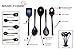 Magic Cuisine Nylon 5pc Kitchen Utensils Set with Stand - Black Color - Home Cooking Tool - Soup Ladel - Slotted Turner - Spoon - Slotted Spoon - Spaghetti Server Kitchen Accessories