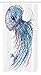Ambesonne Jellyfish Stall Shower Curtain, Aqua Colors Art Ocean Animal Print Sketch Style Creative Sea Marine Theme, Fabric Bathroom Decor Set with Hooks, 36