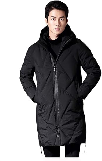 Amazon Himoe メンズ ダウンコート ロング コート ダウンジャケット 長袖 防寒 アウター コート フード付き 秋冬 無地 ビジネス 厚手 暖かい 防風 防寒 コート ジャケット 通販