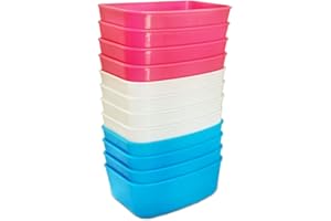 AMZSYLV 12 Pack Rabbit Feeder Waterer Chicken 15OZ Guinea Pig Cage Bowl Food Water Hanging Watering Container Feeding Dish Coop Cup Treats Drinker for Pigeon Dove Puppy Cat Bird Bath Basin Hamster Bed