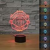 SUPERNIUDB 3D UNITED Football Club 3D LED Night Light 7 Color Change LED Table Lamp Xmas Toy Gift