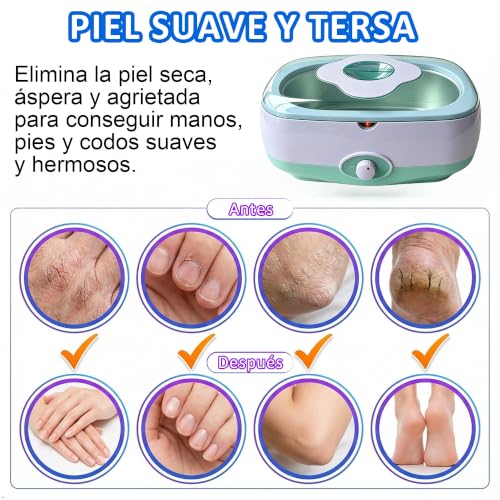 JOJOCOSMO Baño de parafina para manos y pies – 5000 ml dispositivo de baño de parafina con 1800 g de cera de parafina orgánica para manos y pies, incluye accesorios, baño de parafina profesional para