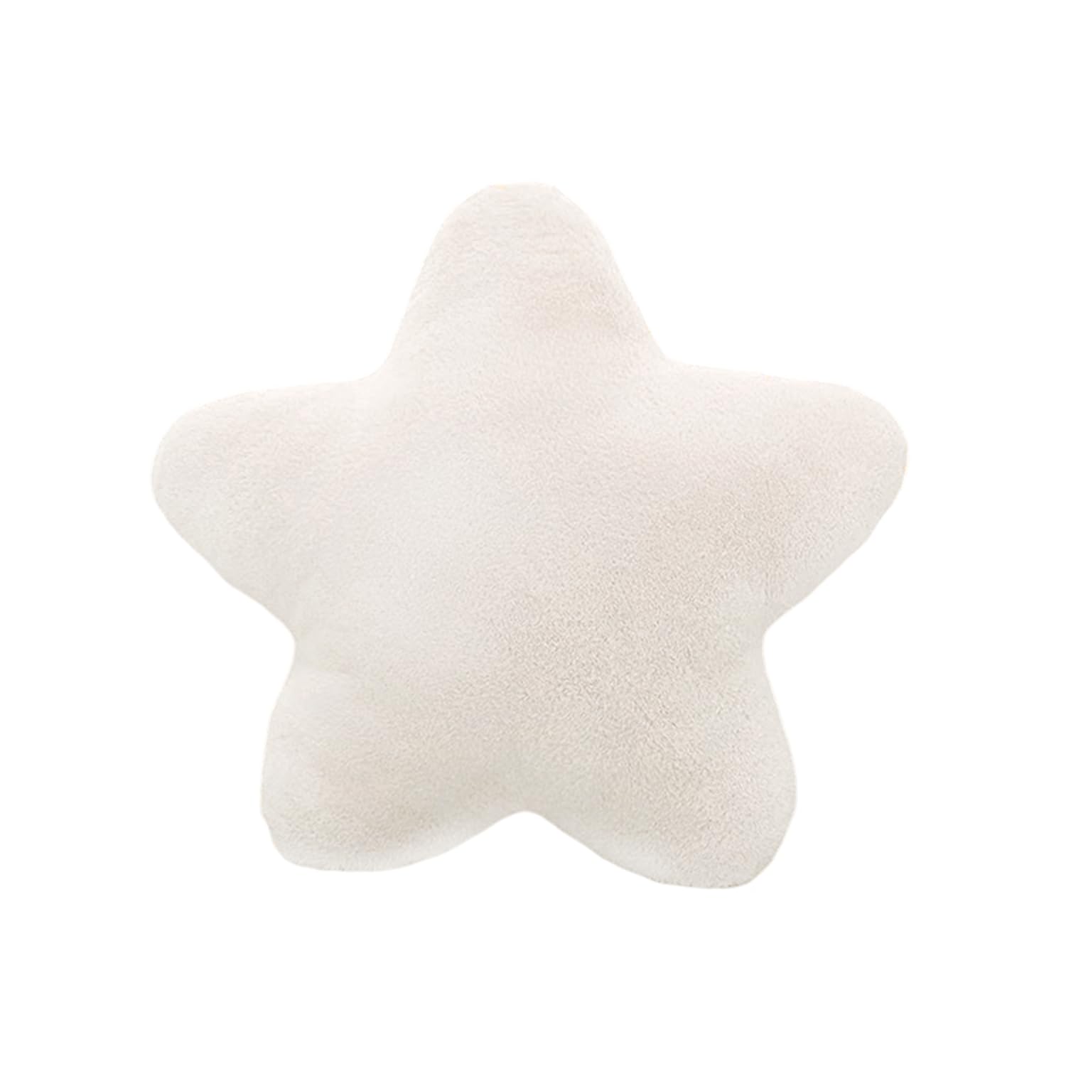 CYNOSURETECH 1 Piece Star Pillow, Plush Pillow, Cute Plush Toy, Soft Pillow, Fluffy Star Decorative Pillow, Suitable for Car, Living Room, Sofa and Bedroom (White)