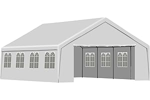 Aoodor 26 x 20 FT. Marquee Party Tent with Church Window Sidewalls, Waterproof Pavillion Tent for Outdoor Events and Weddings - White