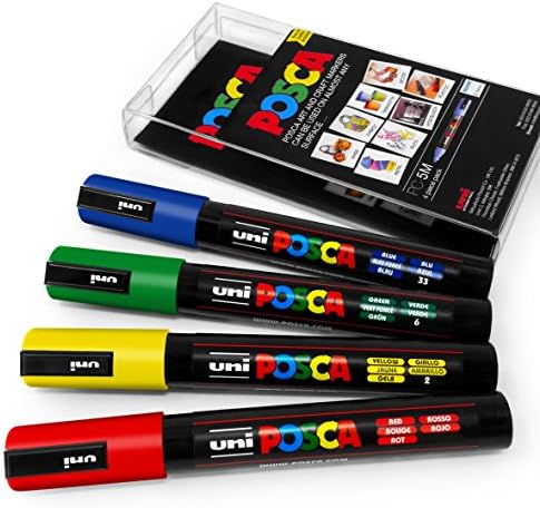 POSCA Colour Tones - PC-5M Art Marker - Set of 4 - In Plastic Wallet - Primary Tones