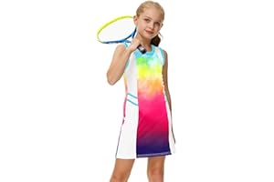 AOBUTE Girls Tennis Outfit 2 Piece Set Sportswear Tank Dress and Shorts 4-12Y