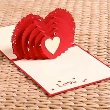 Tarjeta Felicitación Rojo Corazón Amor Fidanzati San