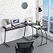 Yaheetech L-Shape Desk, Gaming Computer Home Office Desk, Modern Black Wooden Desk, 40.94