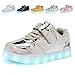 CIOR Kids Boy and Girl's 11 Color Led Sneakers Light Up Flashing Shoes,103,L08,28 Silver