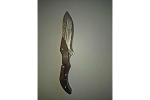 Damascus Steel Folding Knife with Wood Handle, Decorative Pattern Blade, Pocket Knife