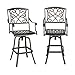 Yaheetech Set of 2 Outdoor Cast Aluminum Patio Chair 360 Degree Swivel Bar Stool Patio Furniture Antique Copper Design