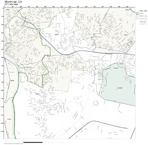 Amazon.com: ZIP Code Wall Map of Montrose, VA ZIP Code Map Laminated