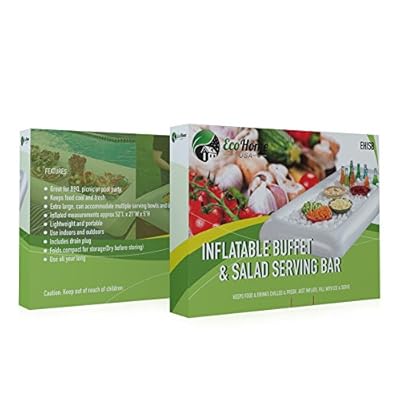 Inflatable Buffet and Salad Bar - Portable Blow Up Food and Beverage Cooler and Server with Drain Plug - By EcoHome USA