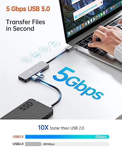 NOVOO USB C Hub 5 in 1 Multiport Adapter with HDMI 4K, 2 USB 3.0 Ports, SD/TF Card Reader for MacBook Pro 2019/2018, iMac 2017, Huawei MateBook, Google Chromebook Pixel and More