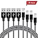 JCHope iPhone Charger Cable 4Pack 3FT 6FT 6FT 10FT Extra Long USB Lightning Cable Cord Nylon Braided Compatible Phone X/8/8 Plus/7/7 Plus/6/6 Plus/6S/6S Plus (Black&White)