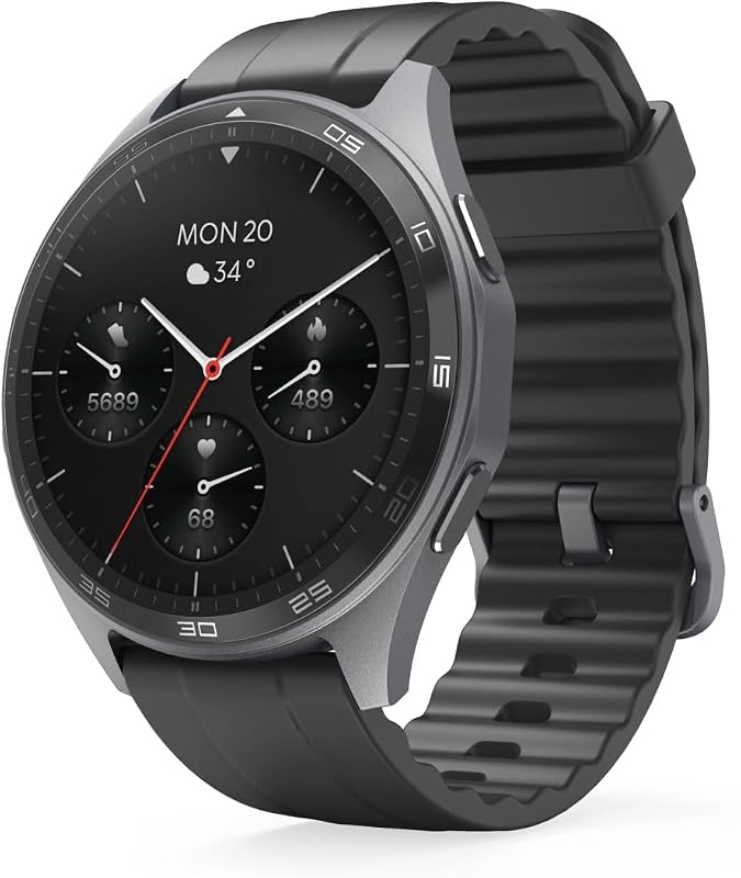 Montre connectée GPS Intégré 7010" (Montre Sport, écran AMOLED 1,43", Fonction Prise d’appels, contrôle Vocal Siri/Google, étanche IP68/3 ATM), Anthracite